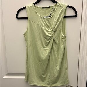Tahari Light Green Twist Front Tank Top